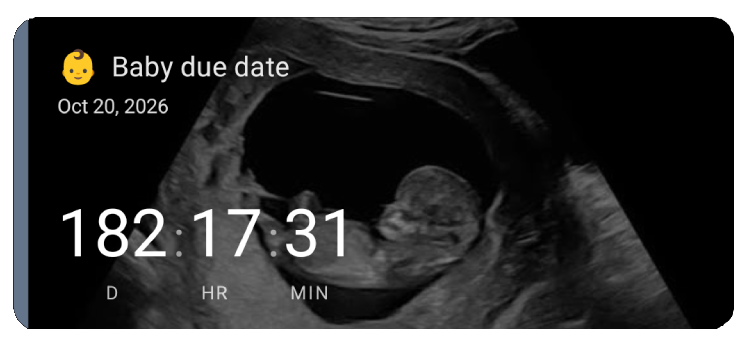 Baby due date countdown card