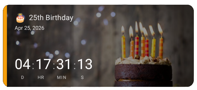Birthday countdown card