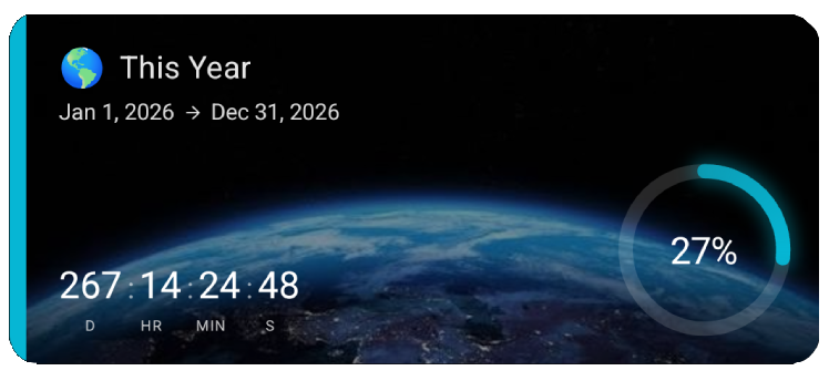 This Year countdown with ring progress indicator