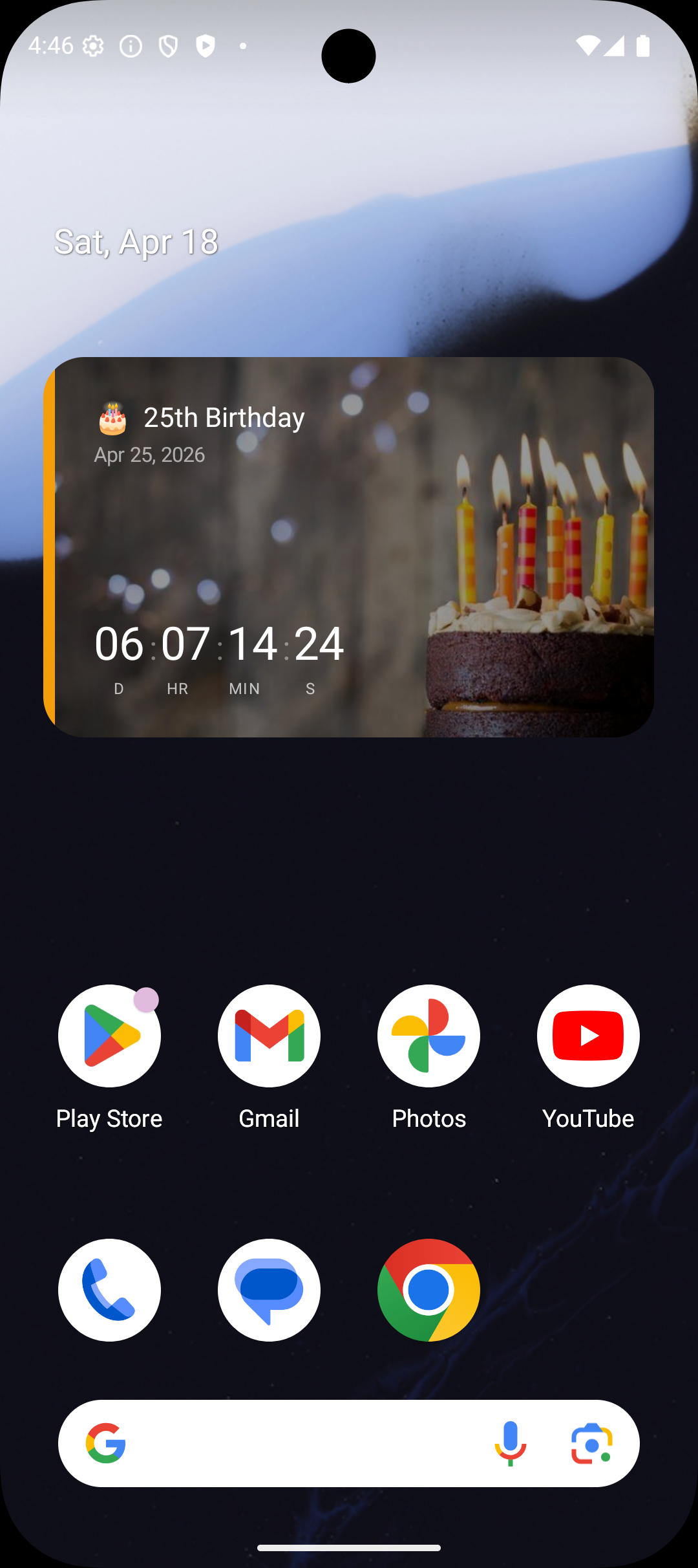 Birthday Countdown visual example