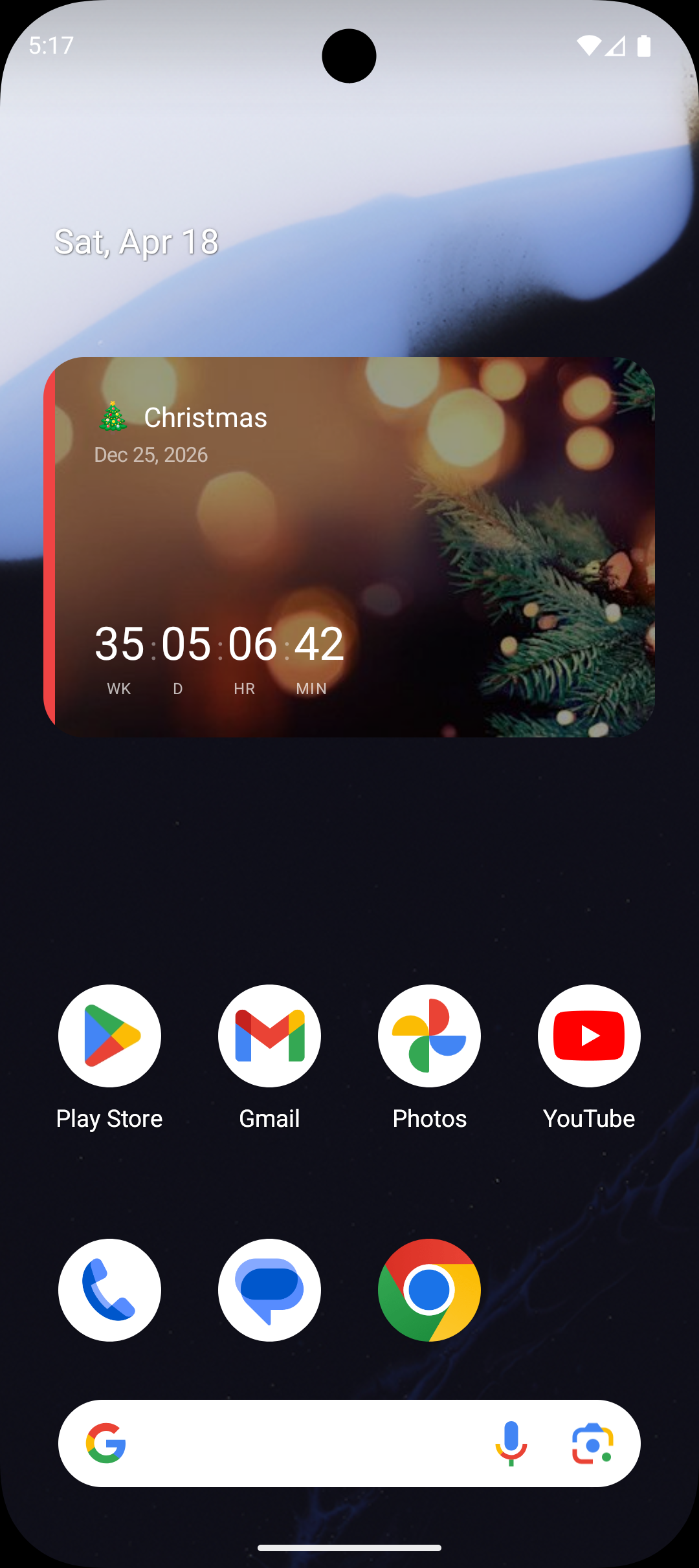 Christmas Countdown Widget visual example