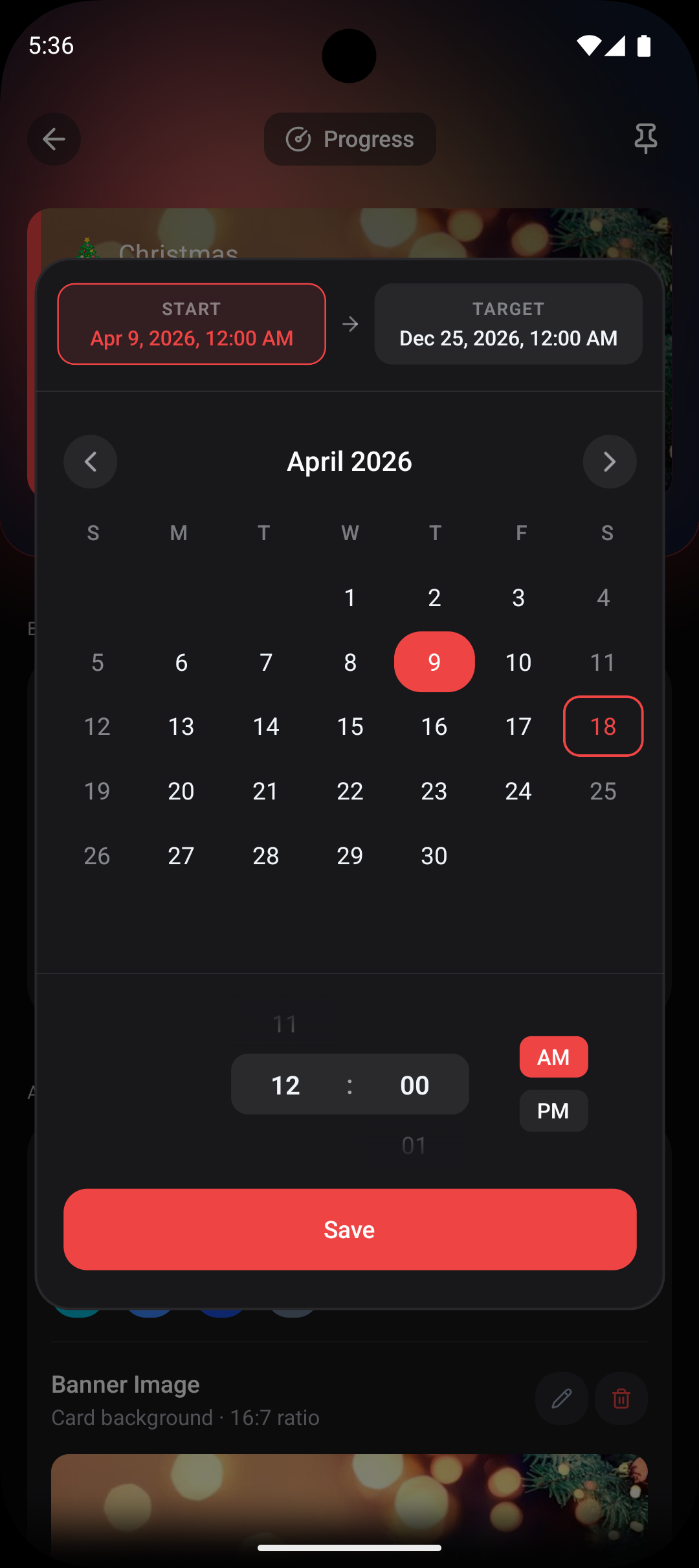 Step 3: Set your progress start date
