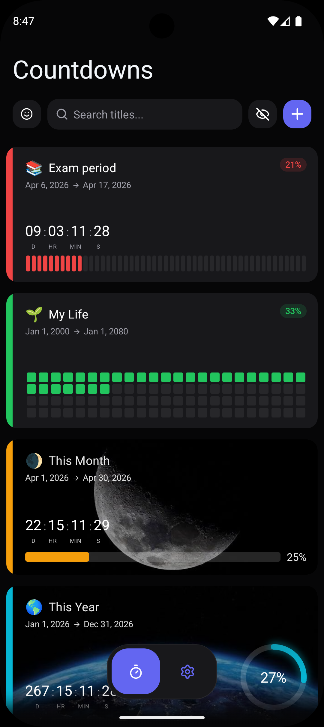 Days Between Dates Calculator in Countdawns app