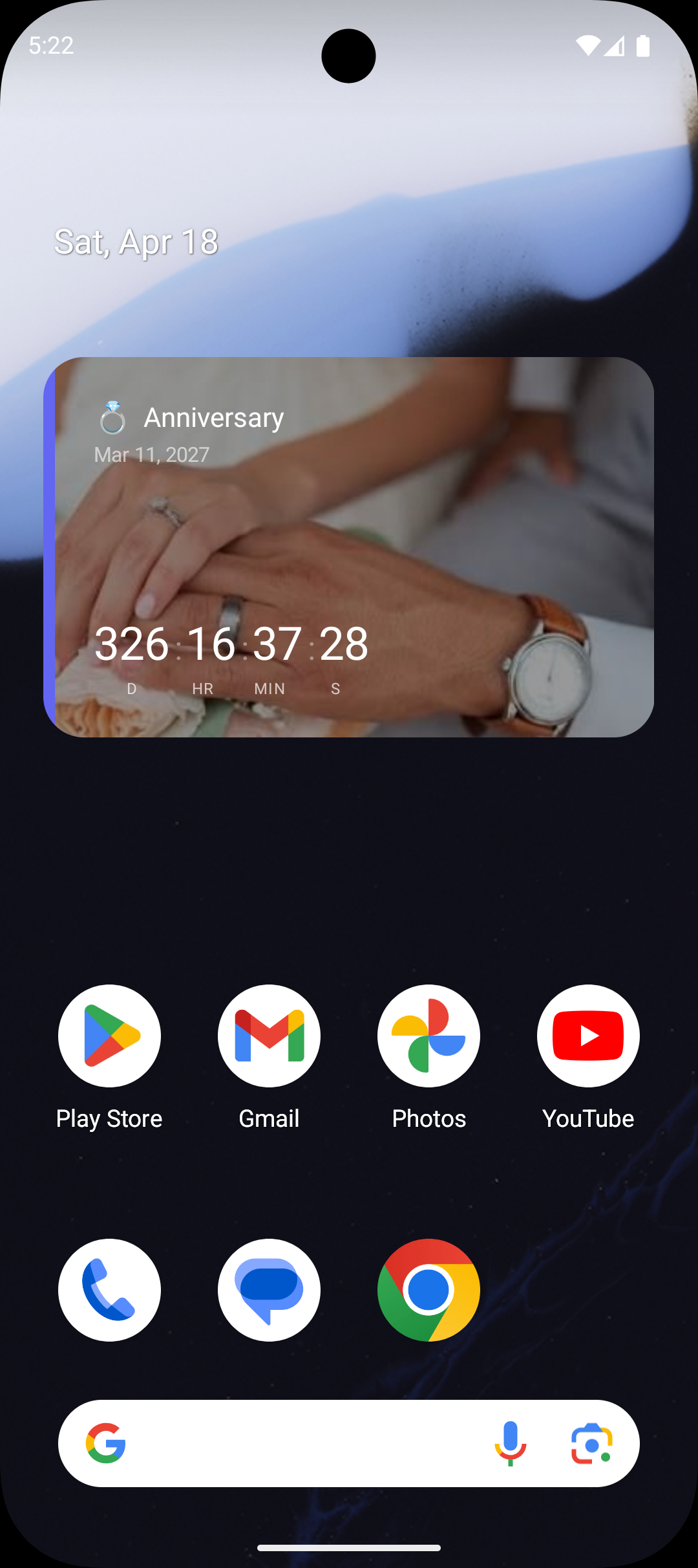 Anniversary Countdown visual example