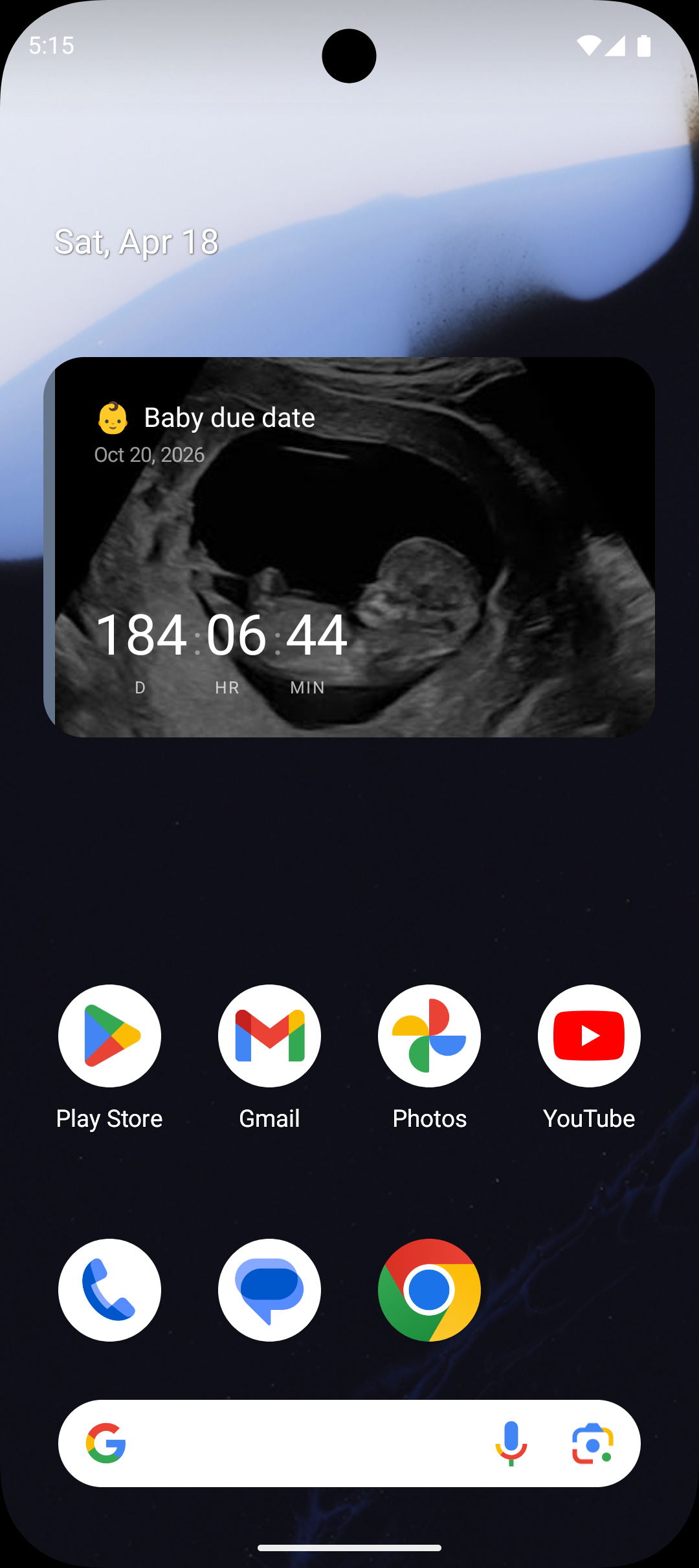 Baby Due Date Countdown visual example