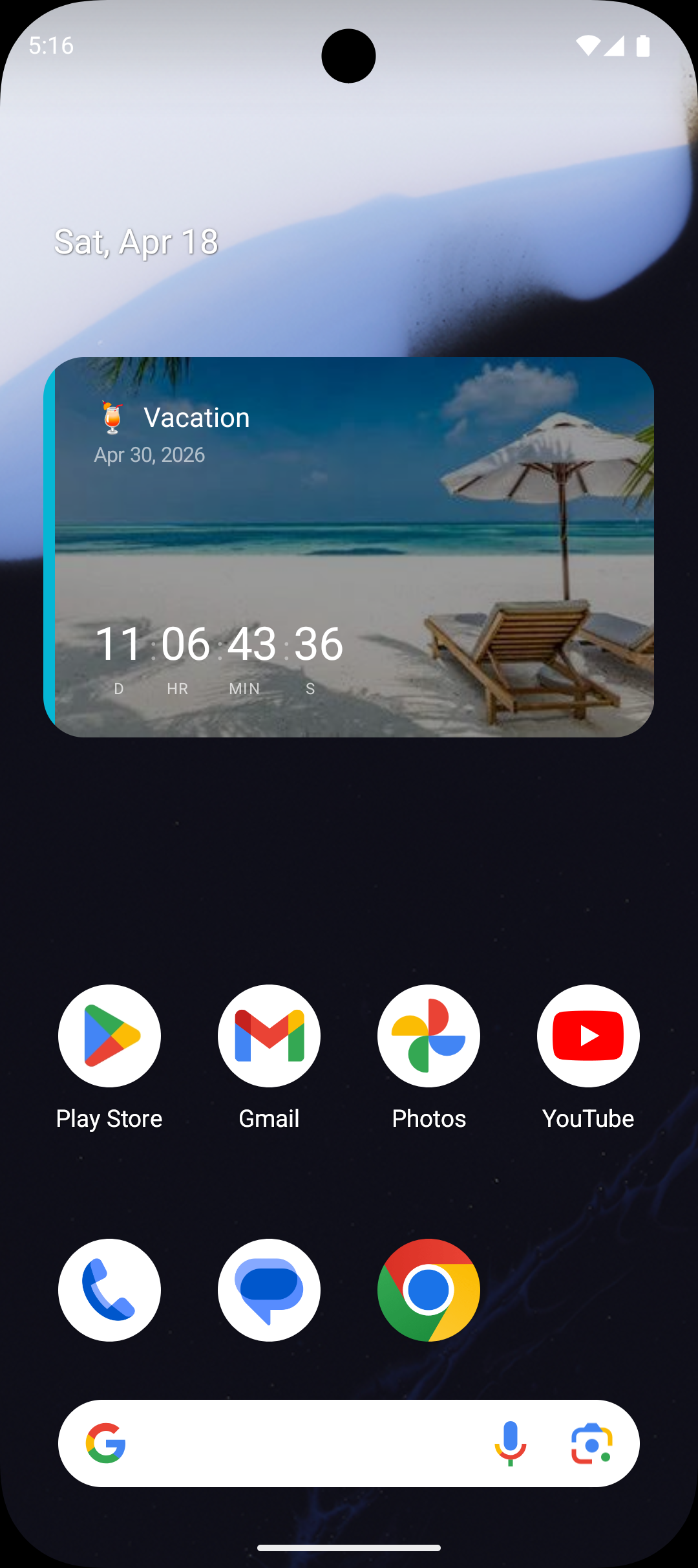Vacation Countdown visual example