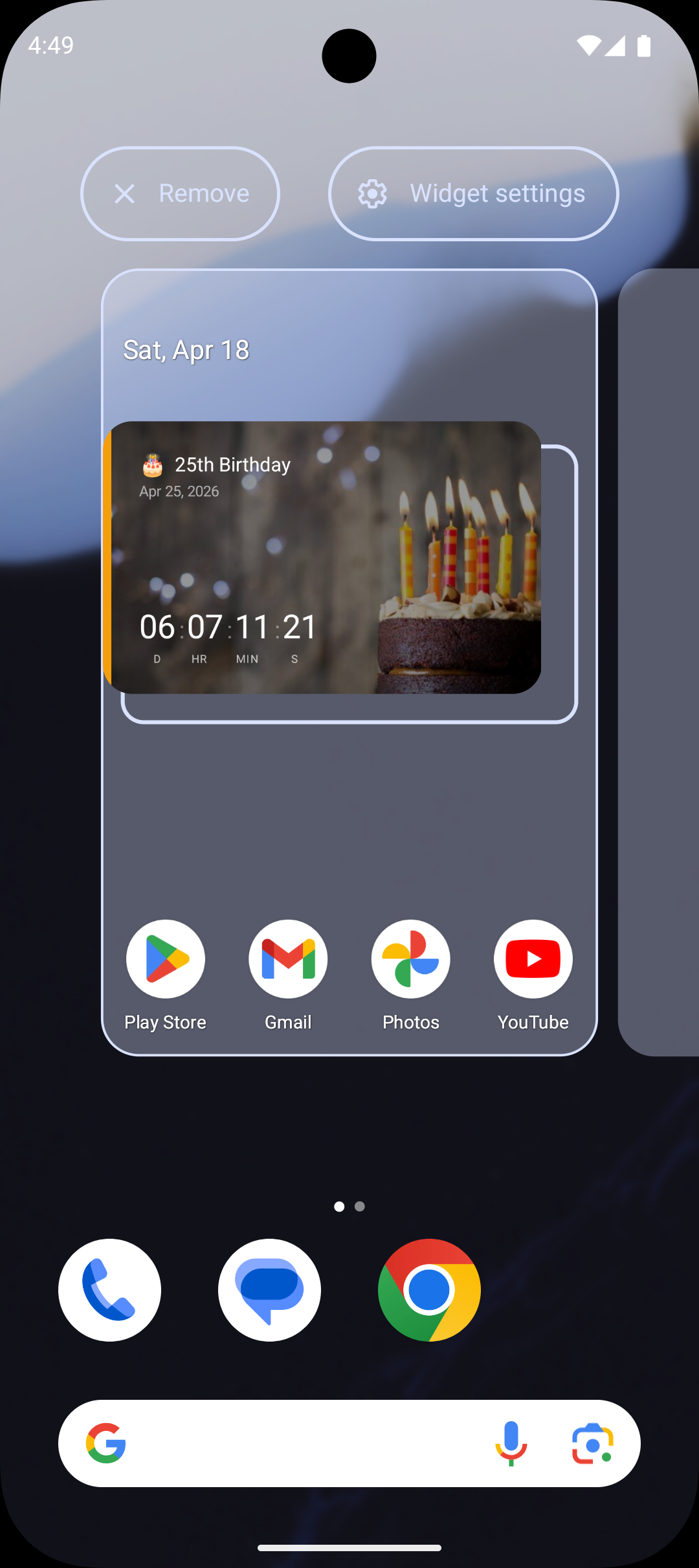 Step 4: Drag the widget to your home screen