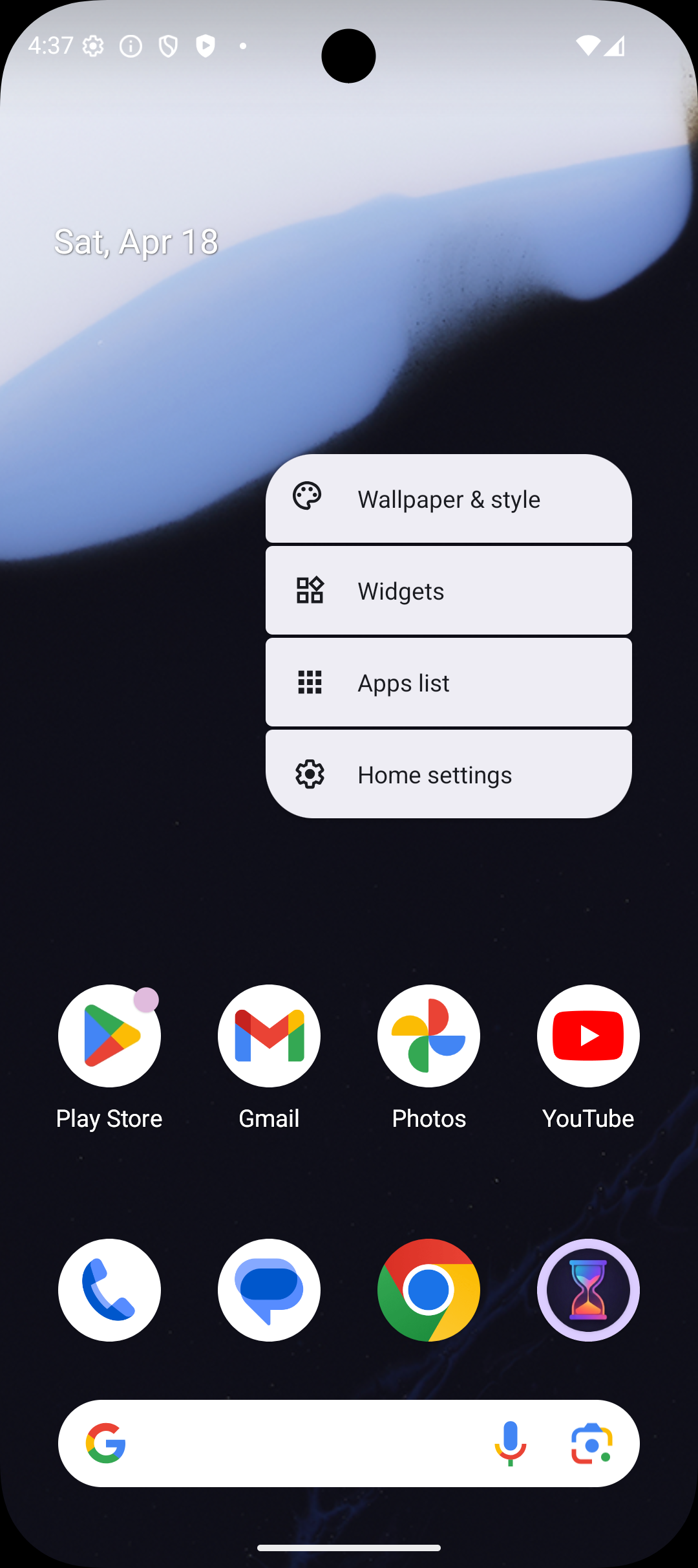 Step 2: Long-press on your Android home screen