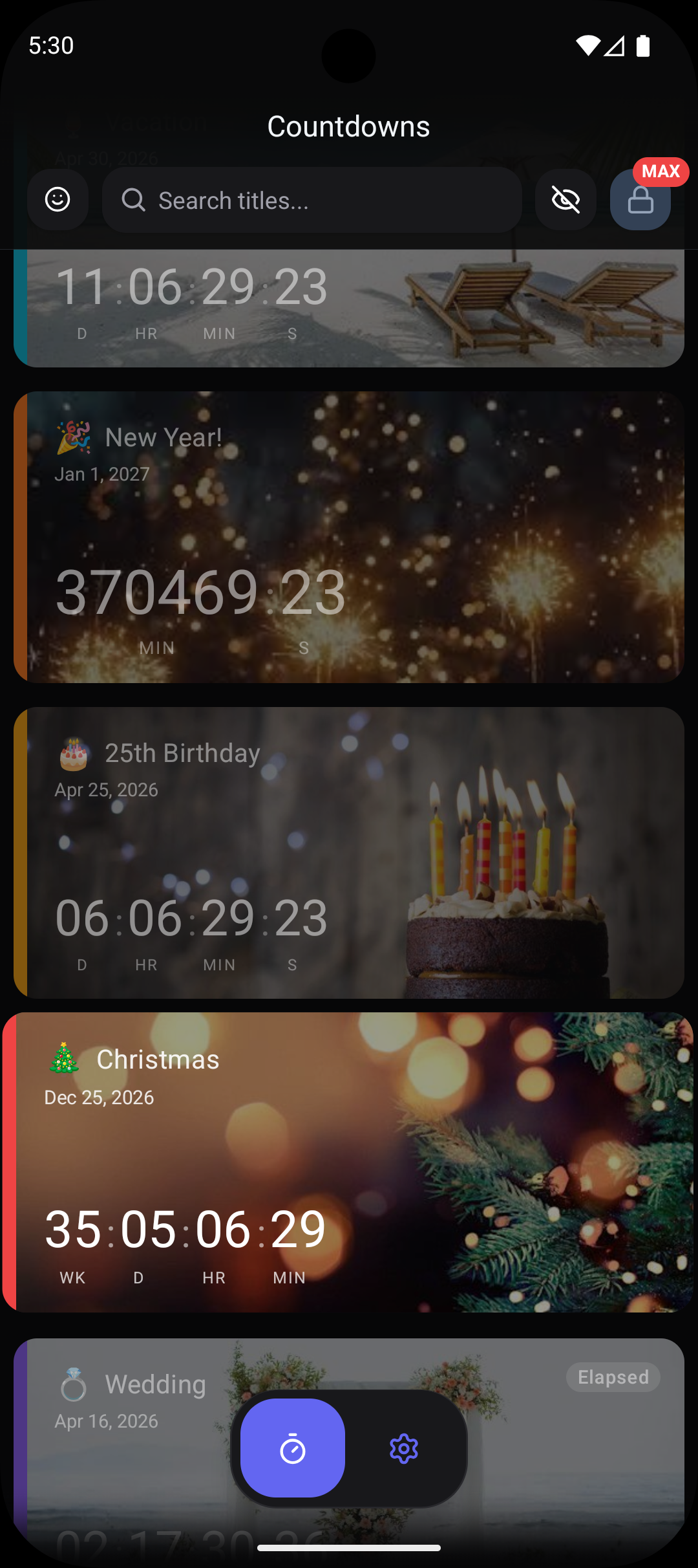 Step 5: Select which countdown to display